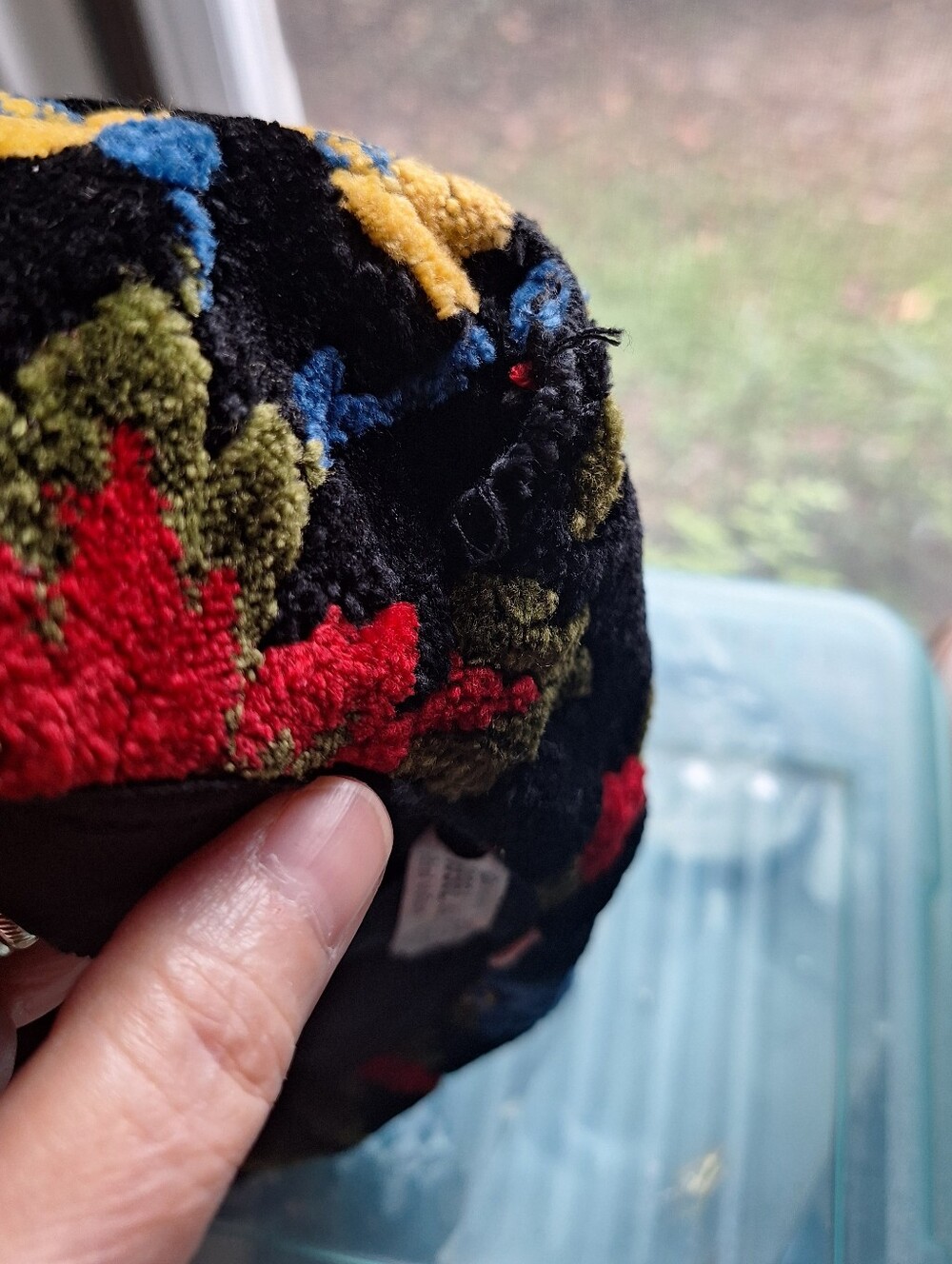 Vintage Tapestry Beret Floral Velour Hippie Chic Festival Aesthetic Kitchy USA - Picture 5 of 7